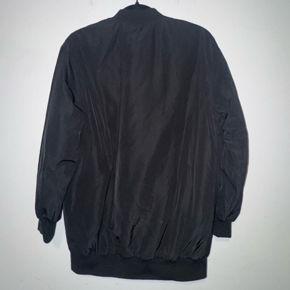 NWT Women’s XS Classic Black Long Bomber Jacket silver full zip insulated DSG - Picture 2 of 6